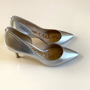 Sam Edelman Teresa D'Orsay Pointy Heels size 7.5 in Silver